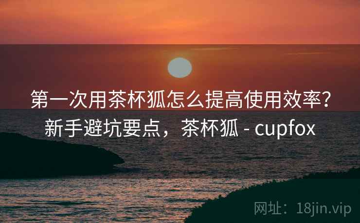 第一次用茶杯狐怎么提高使用效率？新手避坑要点，茶杯狐 - cupfox