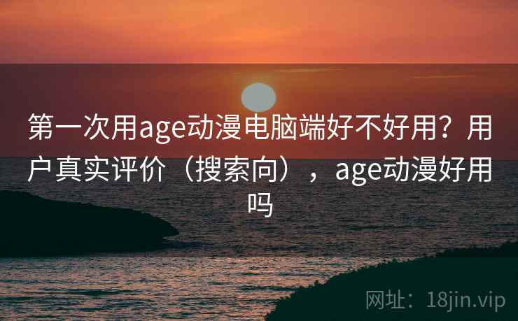 第一次用age动漫电脑端好不好用？用户真实评价（搜索向），age动漫好用吗